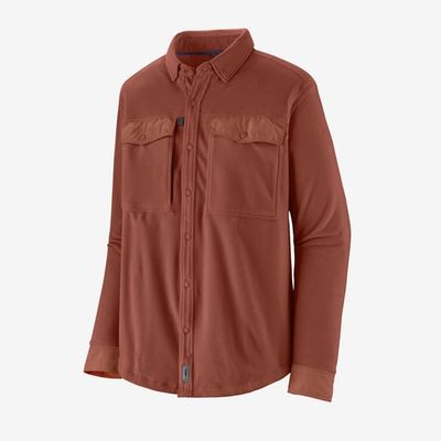 Patagonia Men&#39;s Long-Sleeved Early Rise Snap Shirt- Burl Red