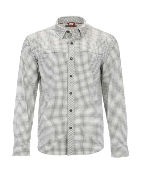 Simms M&#39;s Bugstopper LS Shirt Sterling Morada Plaid