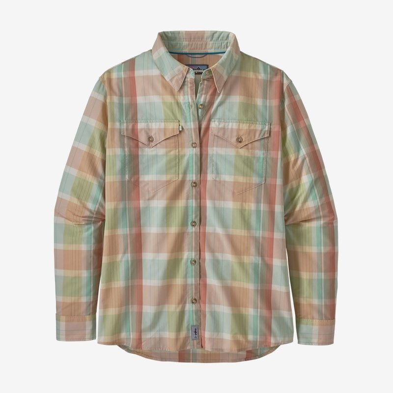 Patagonia Women&#39;s Long Sleeved Sun Stretch Shirt Cotton Seed