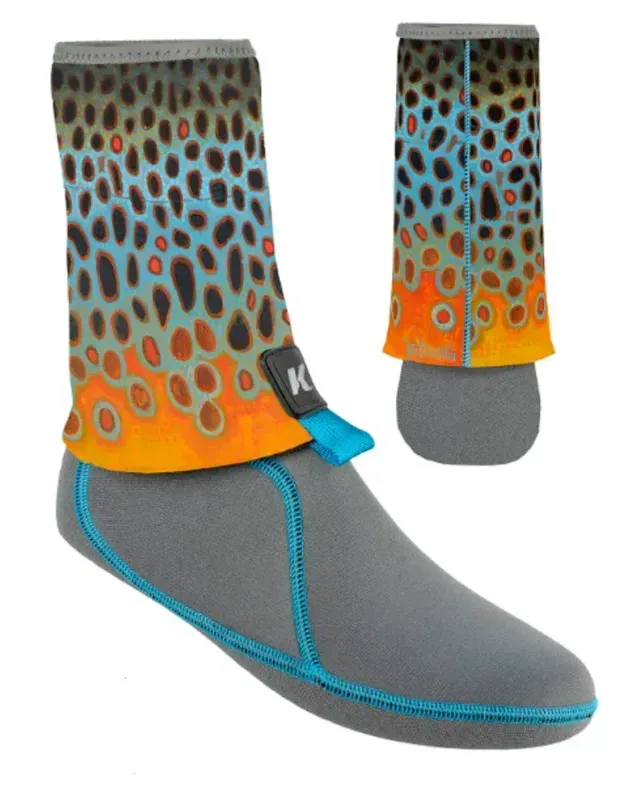 Korkers Deyoung Brown Flank Sock - I-Drain Neoprene Guard Socks™ / 3.5mm