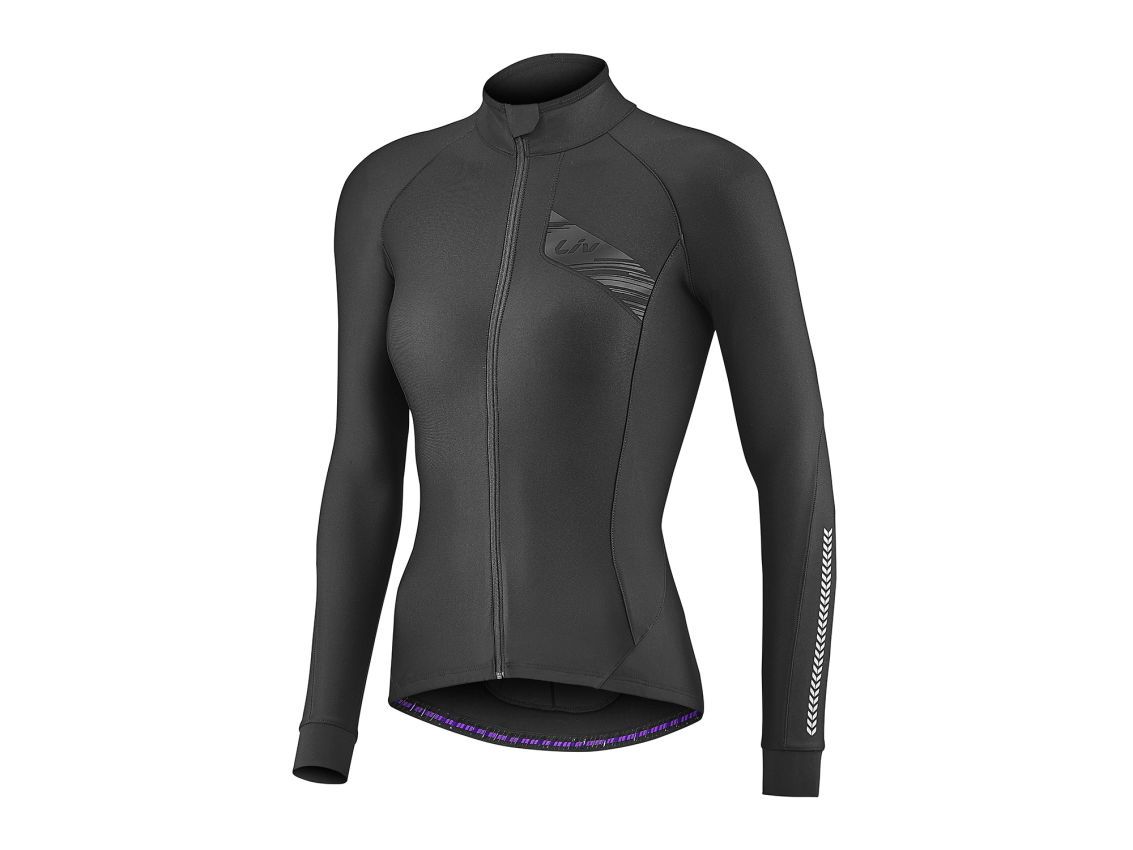 LIV FLARA MID­THERMAL LS JERSEY, Color: BLACK, Size: M