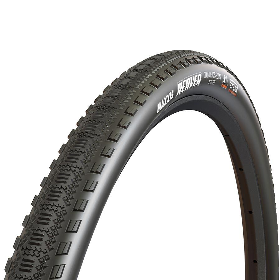 Maxxis, Reaver, Gravel Tire, 700x45C, Folding, Tubeless Ready, Dual, EXO, 120TPI, Black