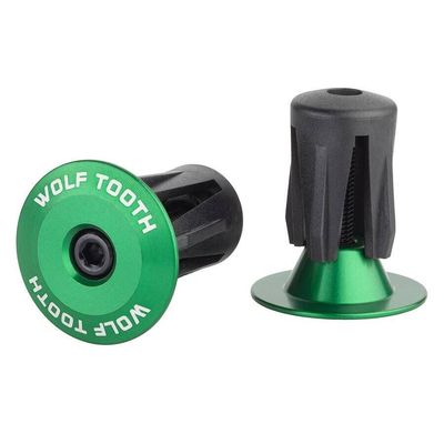 Wolf Tooth components, Alloy Bar End Plugs, Green, Pair