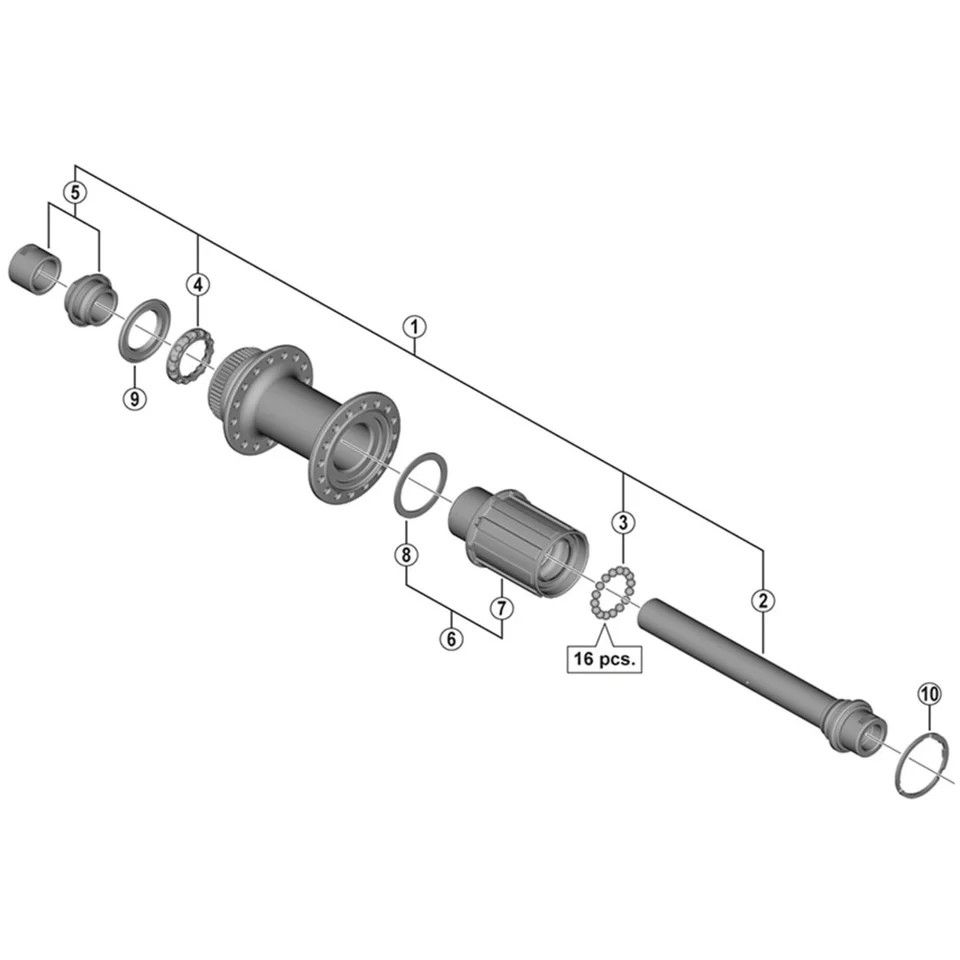 FH-R7070 COMPLETE HUB AXLE