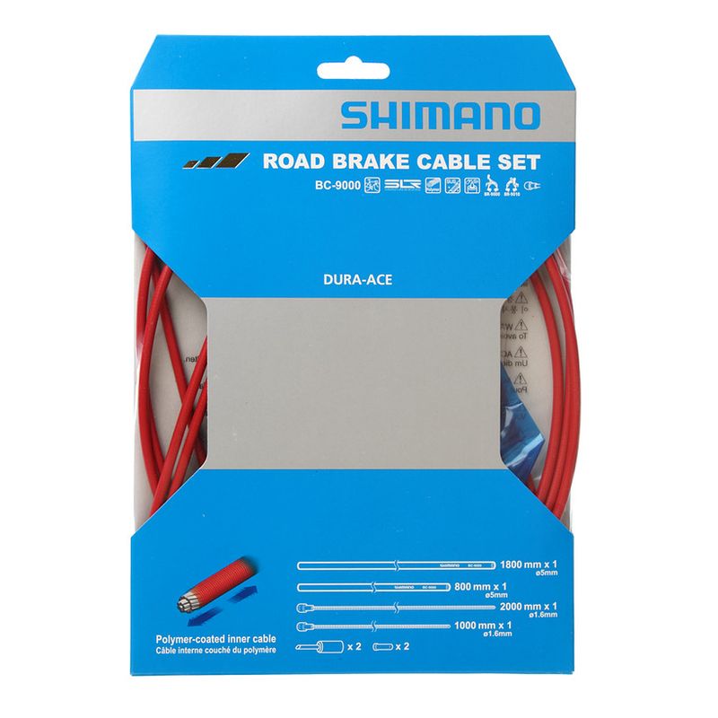 BC-9000 ROAD POLYMER BRAKE CABLE SET- Red
