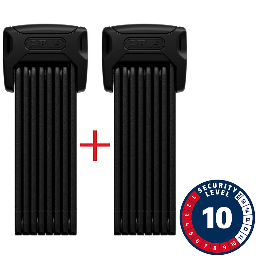 Abus, Bordo XPlus 6000K Twinset, Folding Lock, Key, 120cm, 3.9', 5mm, Black