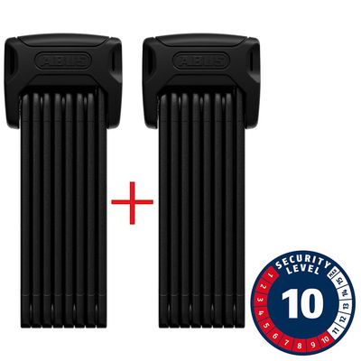 Abus, Bordo XPlus 6000K Twinset, Folding Lock, Key, 120cm, 3.9', 5mm, Black