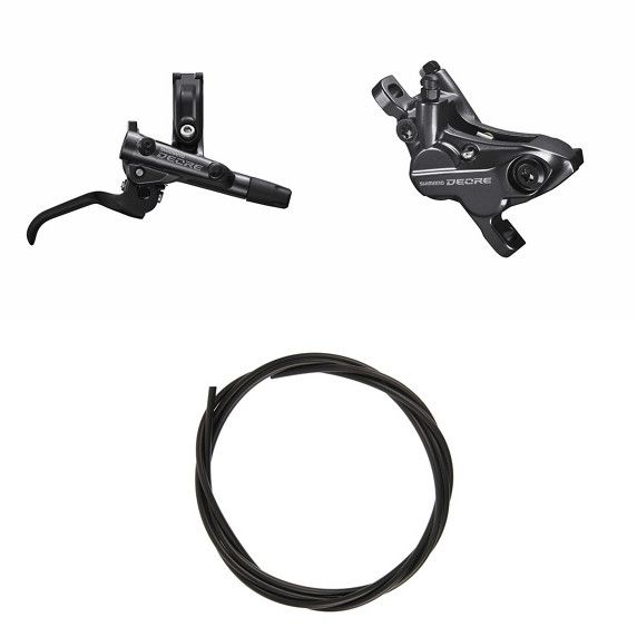 Disc Brake Assembled Set/J-Kit, Deore, BL-M6100(R), BR-M6120(R), W/O Adapter, Metal Pad (W/O Fin), 1700mm Hose (SM-BH90-SS Black), W/Connecter Insert