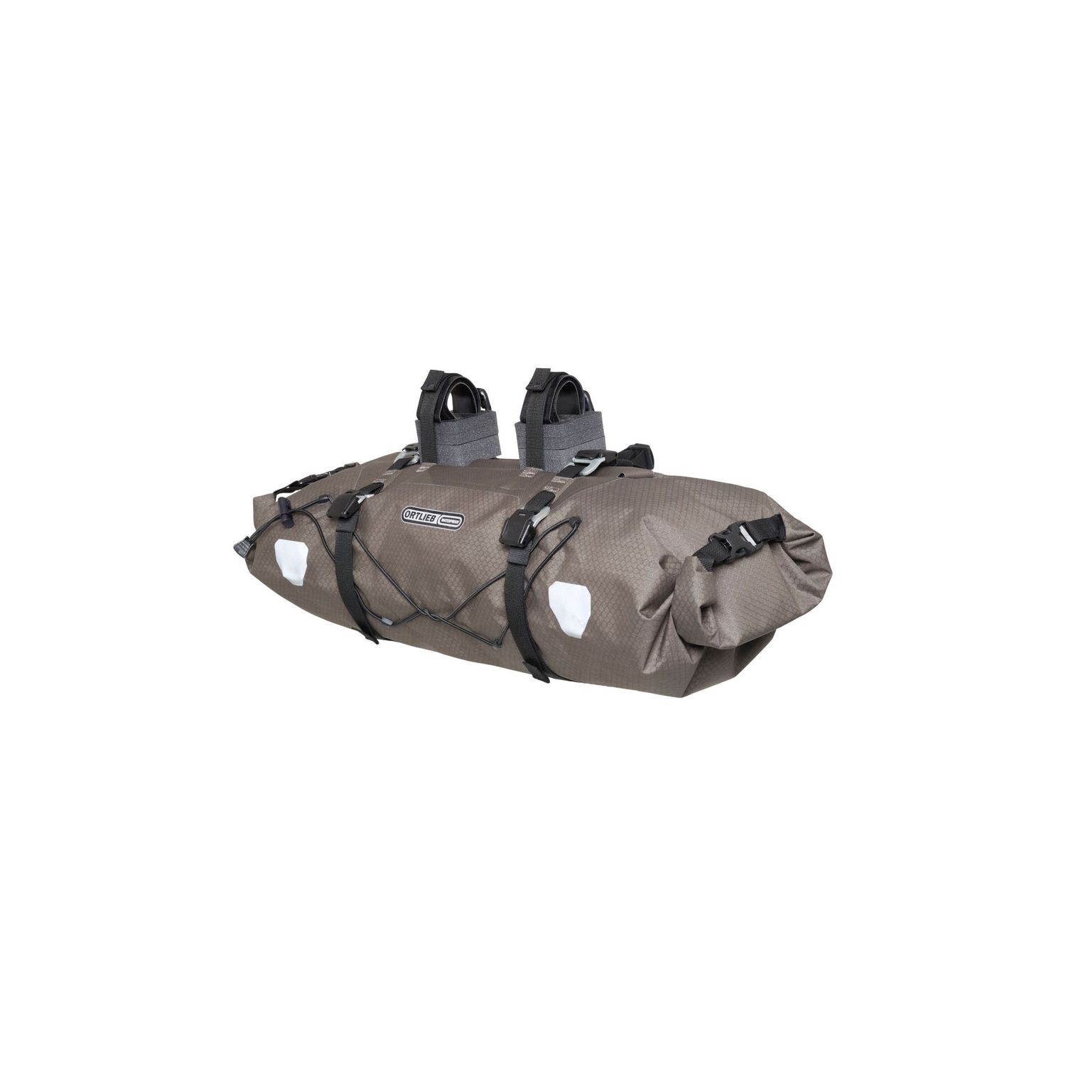 Ortlieb Bike Packing Handlebar Pack Hook And Loop Straps Dark Sand 9L