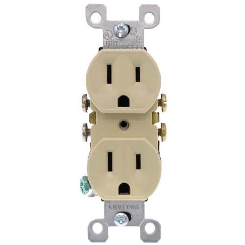 RECEPTACULO DOBLE CON GROUND 15AMP/125V IVORY-5320-ICP
