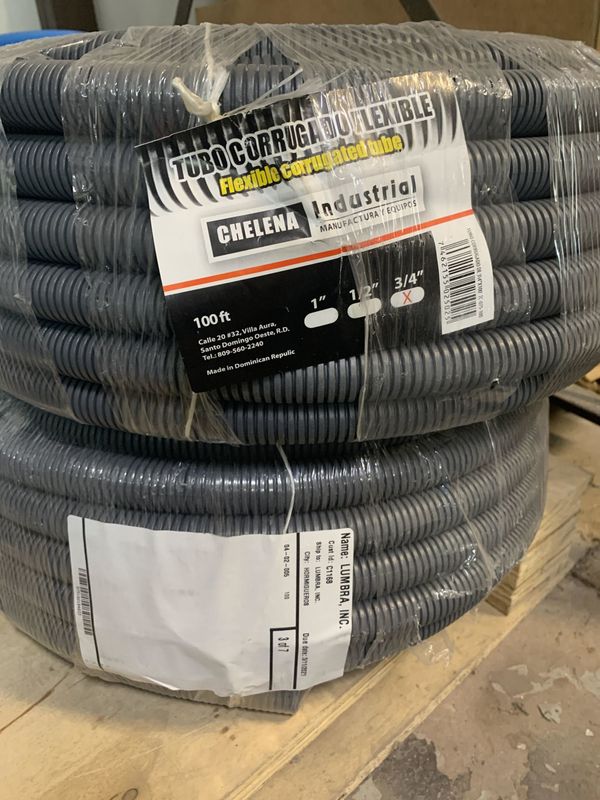 TUBO CORRUGADO GRIS VAFLEX ENT 3/4 inch (ROLLO DE 100FT)