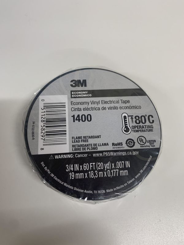 TAPE 3M 3/4 inch  X 60&#39; NEGRO ECONOMICO