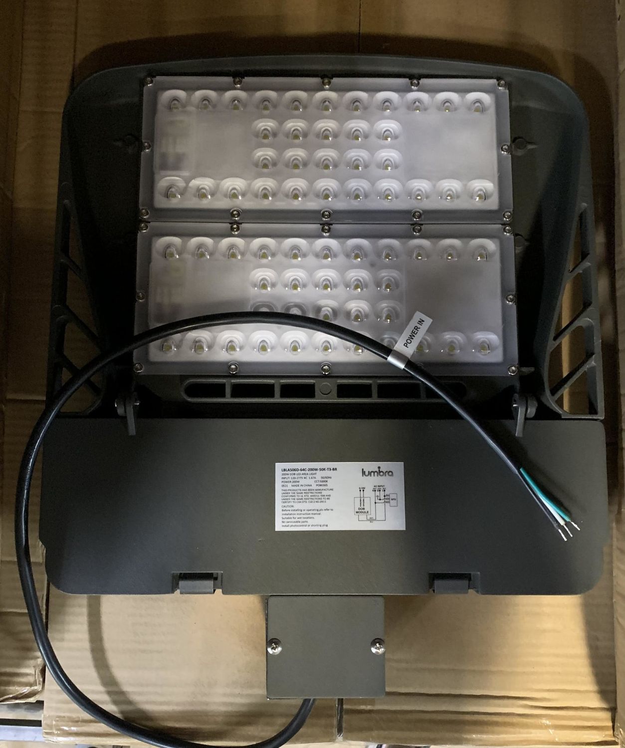 LBLA506D-64C-200W-50K-T3-BR  200W DOB LED PARKING LOT LIGHT 120-277V 5000K