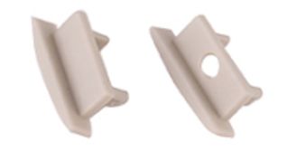 LBAPR1707-EC END CAP ALUMINUM CHANNEL, 1 PC WITH HOLE + 1 PC WITHOUT HOLE / 1 PAIR