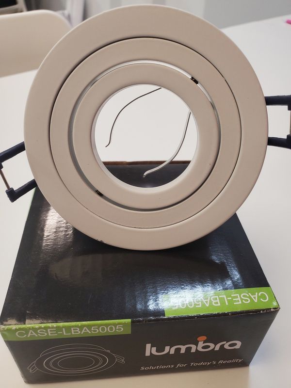 LBA5005MW FASCIA ROUND ALUM CASING MATTE WHITE ADJUSTABLE, FRONT REPLACE BULB, DIA: 3.62&quot;X.98&quot; CUTTING: 3.15&quot; LAMPHOLDER GU10