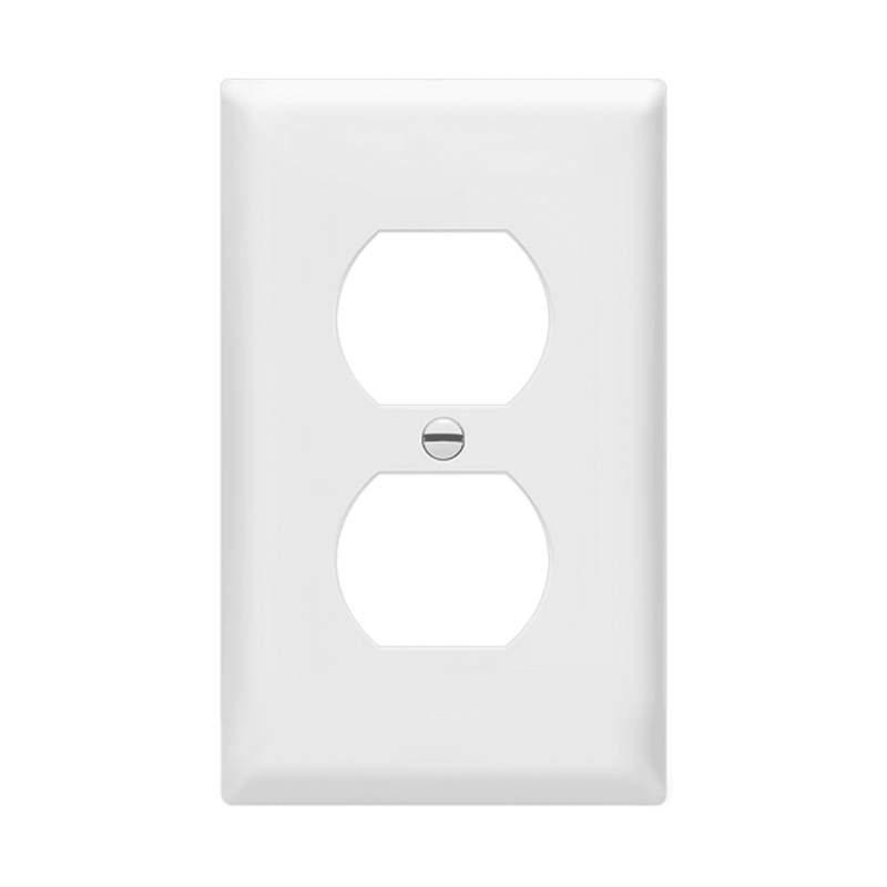 8821-W-1 GANG DUBLEX RECEPTACLE PLASTIC PLATE (TAPA BLANCA RECEPTACULO DOBLE)
