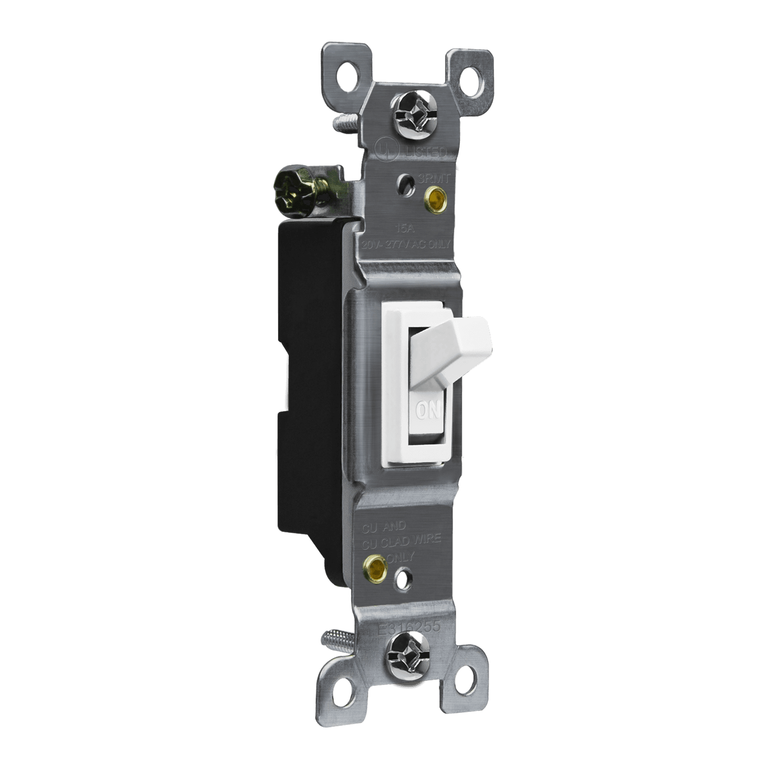 88115-W RESIDENTIAL GRADE TOGGLE SINGLE SWITCH POLE 15A 120/277V WH (SWITCH 1 GANGA BLANCO)