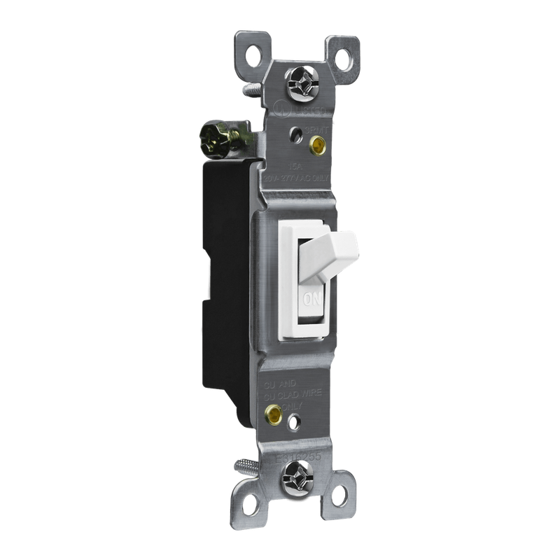 88115-W RESIDENTIAL GRADE TOGGLE SINGLE SWITCH POLE 15A 120/277V WH (SWITCH 1 GANGA BLANCO)