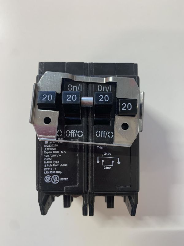 03-04-033 BREAKER QUAD POLE 20/20A 2P  MP220220 / BQ220220