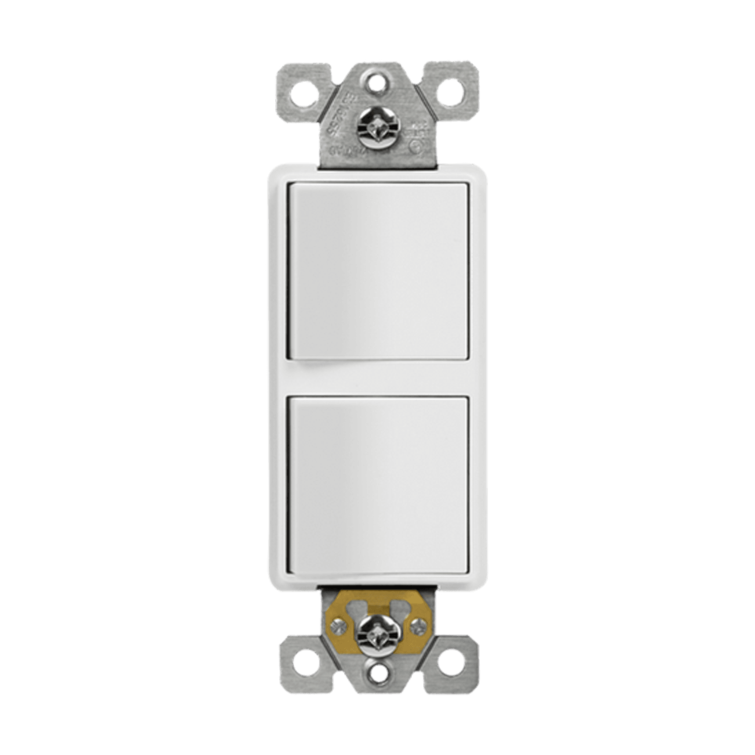 62834-W COMMERCIAL DECORATOR DOUBLE ROCKER SWITCH SINGLE POLE 15A 120/277V WH