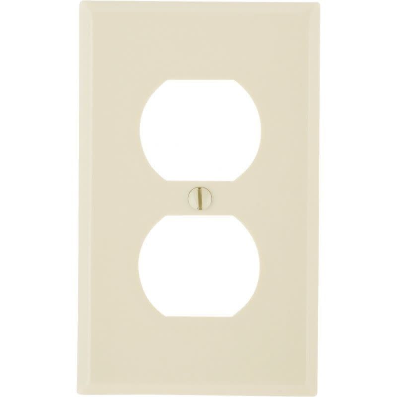 8821-I1-gang duplex receptacle plastic plate, Ivory