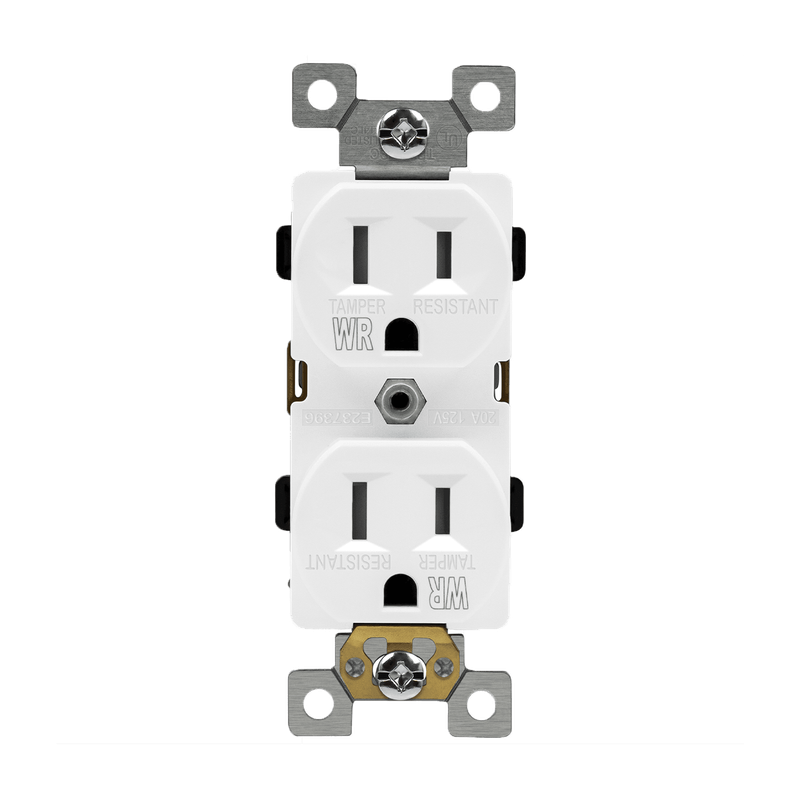 61580-TR-W grade, tamper resistant standard duplex (RECEPTACULO) 15A 125V 5-15R WH