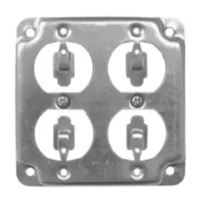 3-RS-8 TAPA IND 4X4 2 RECEPTACULOS DOBLE 2 GANGAS METAL  -G1939