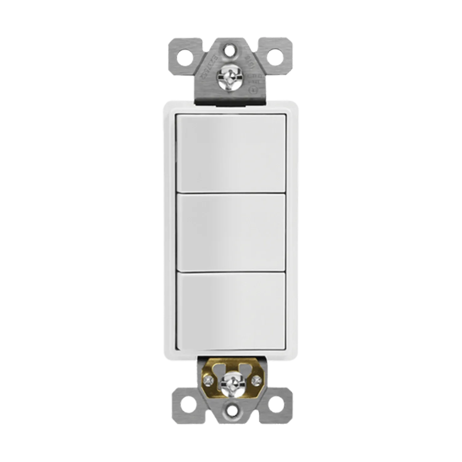 62755-W COMMERCIAL DECORATOR TRIPLE ROCKER SWITCH SINGLE 20A/120 WH