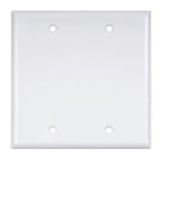 8802-W RESI BLANK WALL PLATE 2-GANG WH TAPA PLASTICA 4X4