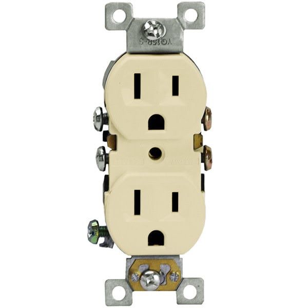 61580-I Residential grade standard duplex receptacle 15A 125V 5-15R IV (RECETACULO DOBLE 15A)