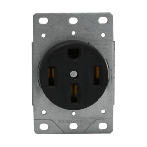 66500-BK INDUSTRIAL GRADE FLUSH MOUNT RECEPTACLE 50A 125/250V 14-50R 3-POLE 4-WIRE BK