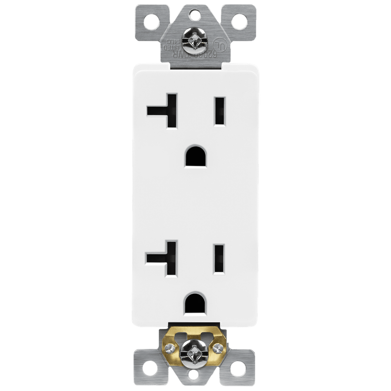 62001-W RESI DECORATOR DUPLEX RECEPTACLE 20A 125V 6-15R WH