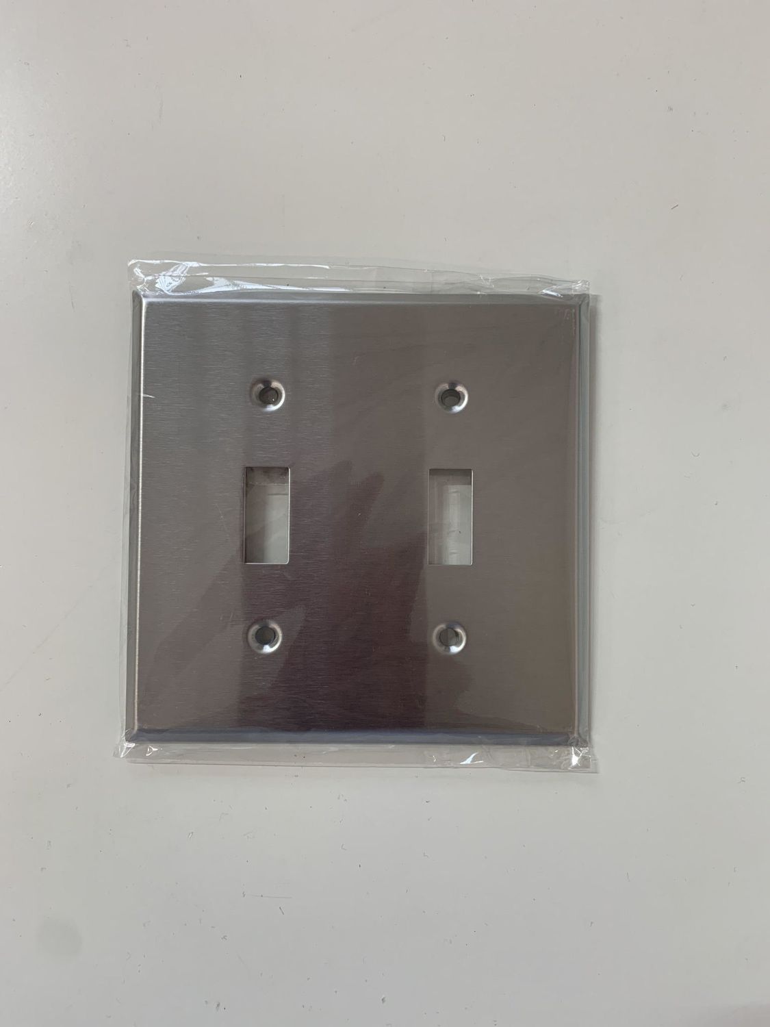 7712 COMMERCIAL 2-GANG TOGGLE SWITCH METAL PLATE STAINLESS STEEL