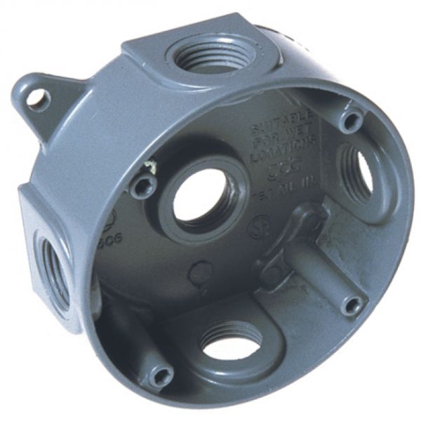 CAJA WEATHERPROOF 4X4 3 KO 3/4″ GRAY – T EWB8 / T WB2375