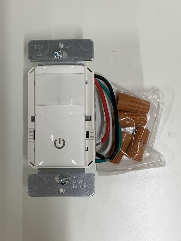 HMOS-W IN WALL PIR OCC/VAC SENSOR 4 WIRE 500W SINGLE POLE WH 120V