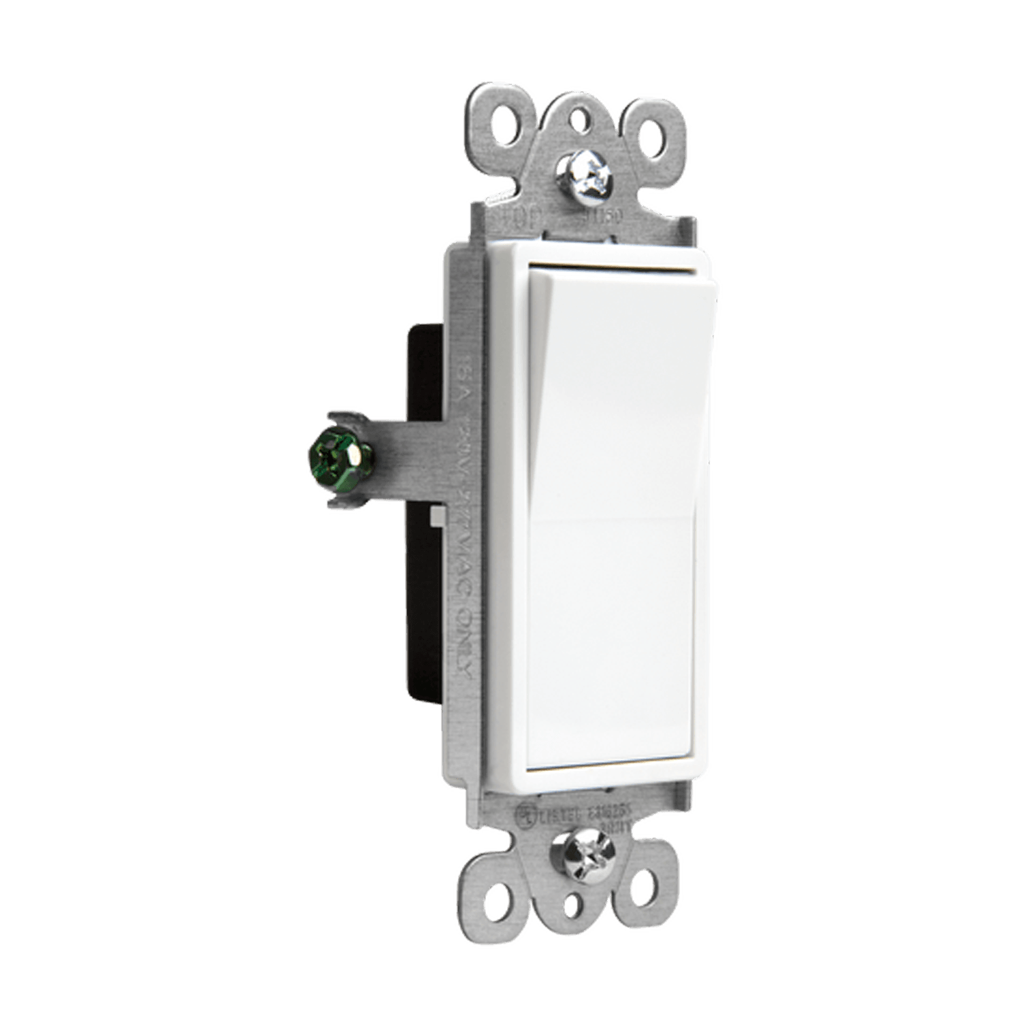 91150-W RESI DECORATOR SWITCH QUIET 15A SINGLE POLE 120-277V WH