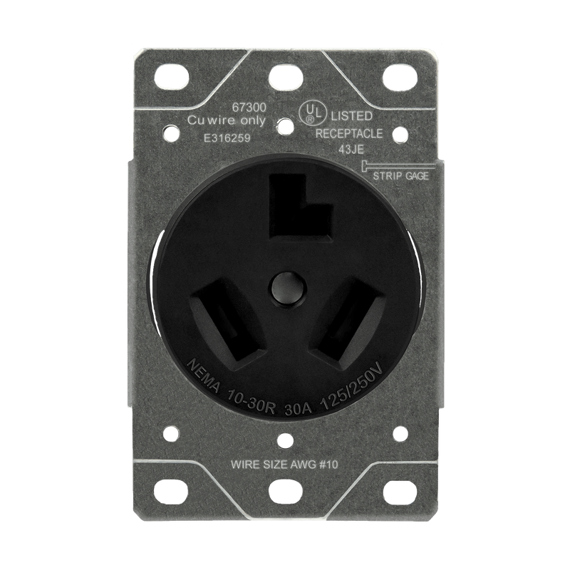 67300-BK-F /30AMP 250V 3POLE 3WIRE DRYER RECEPTACLE  SECADORA