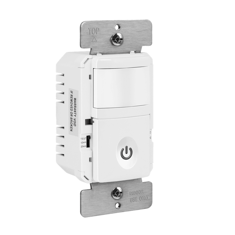 HMOS-J-W IN WALL PIR OCC/VAC SENSOR 3 WIRE 500W SINGLE POLE WH 120/277