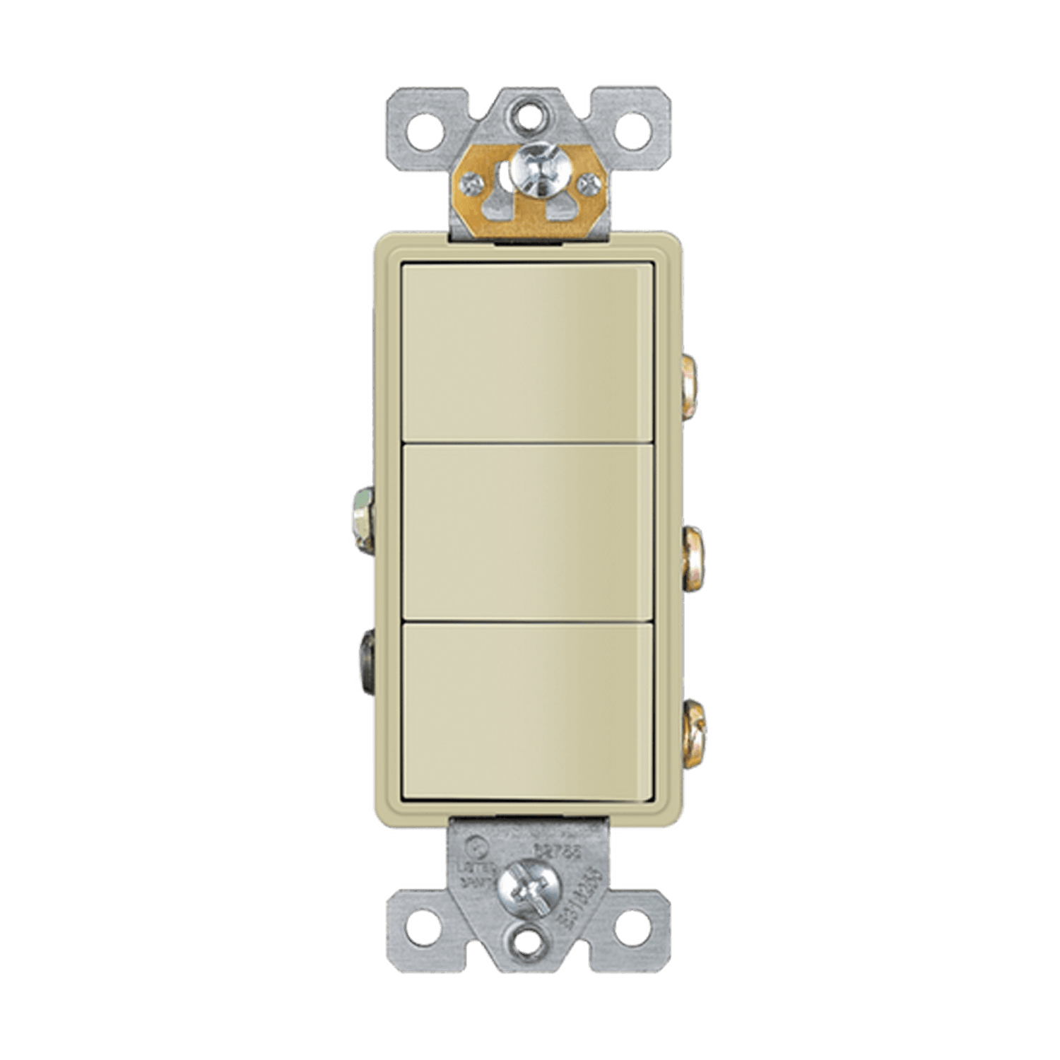 62755-I COMMERCIALDECORATOR TRIPLE ROCKER SWITCHES  SINGLE POLE 15A/120V IV