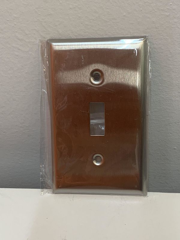 7711M COMMERCIAL 1G TOGGLE SWITCH METAL PLATE STAINLESS STEEL