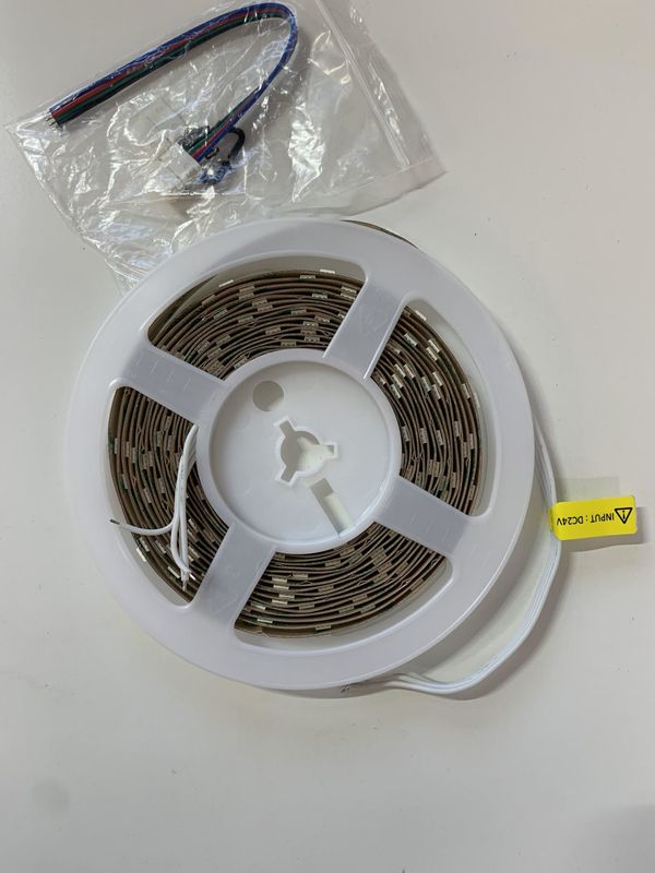 LBA-24-RGB-30 SMD 5050 LED STRIP; EPISTAR SMD 5050; HIGH BRIGHTNESS RGB 3 IN 1; 30 LED/M; 6.3W/M IP20
