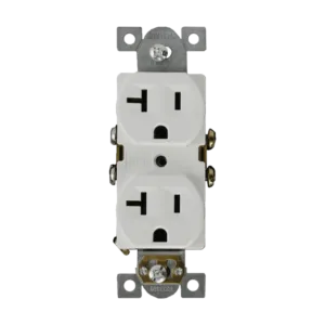 62040-W COMMERCIAL DUPLEX RECEPTACLE 20A 125V 5-20R WH RECEPTACULO DOBLE 20A