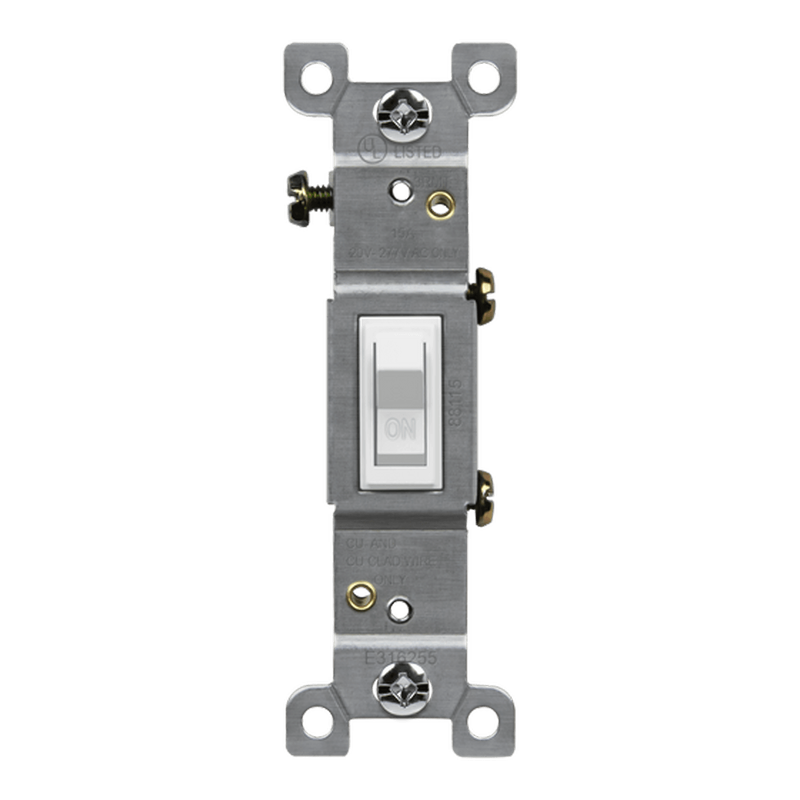 88115-W RESIDENTIAL GRADE TOGGLE SINGLE SWITCH POLE 15A 120/277V WH (SWITCH 1 GANGA BLANCO)