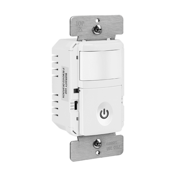 HMOS-J-W IN WALL PIR OCC/VAC SENSOR 3 WIRE 500W SINGLE POLE WH 120/277