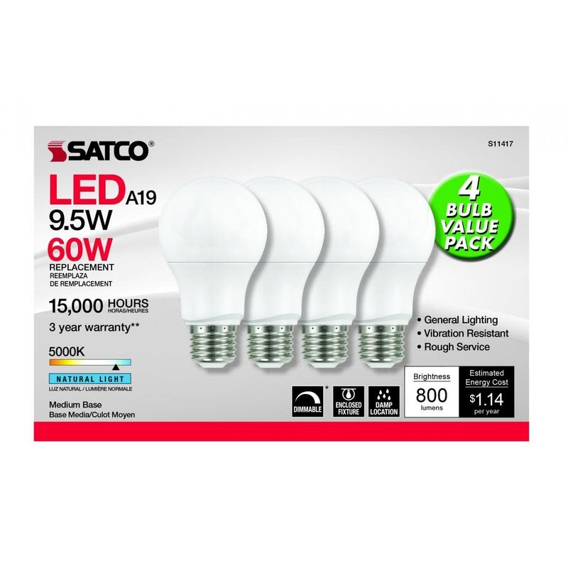 S11417 9.5A19/LED/850/120V/D/4PK