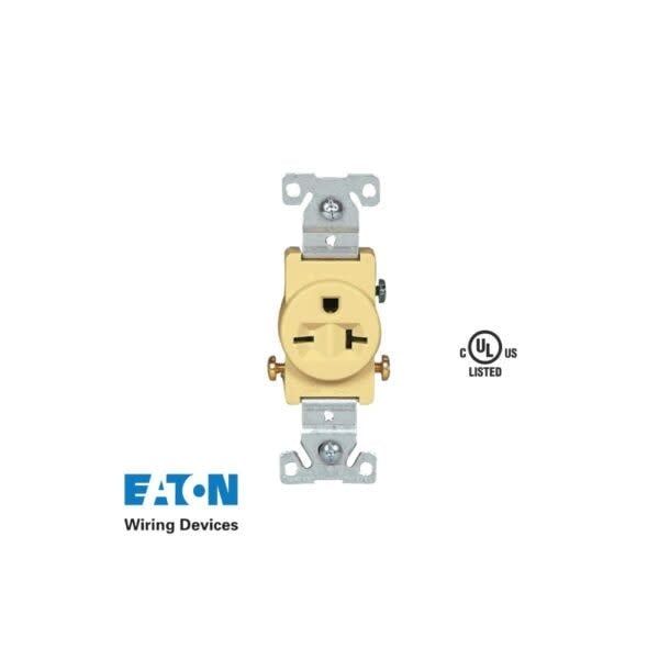 RECEPTACULO SENCILLO CON GROUND 20 AMP/250 VOLTS IVORY