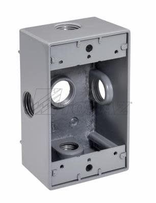 CAJA 2X4 WEATHERPROOF 5KO 1/2&quot; GRIS/T WB1550X