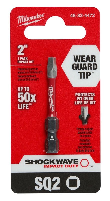 SHOCKWAVE™ 2” Impact Square Recess #2 Power Bit / 48-32-4472