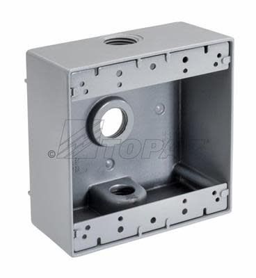 CAJA WEATHER PROOF 4X4 3KO 1&quot; GRIS/T WB23100
