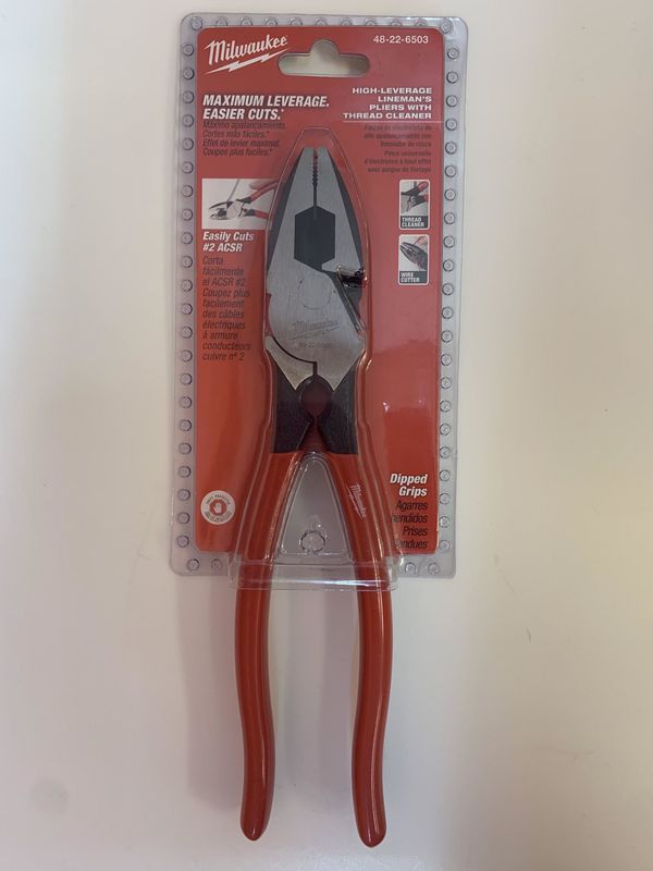 HIGH LEVERAGE LINEMANS PLIERS WITH THREAD CLEANER